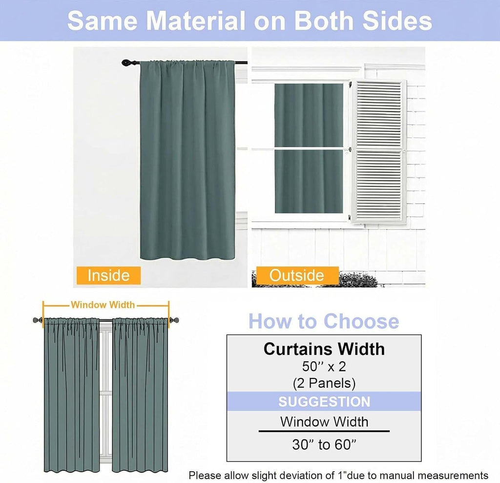 Simplebrand Dark Green Blackout Curtains for Bedroom 96 Inches Long 2 Panels, Solid Thermal Insulated, Energy Saving Living Room Window Tre…