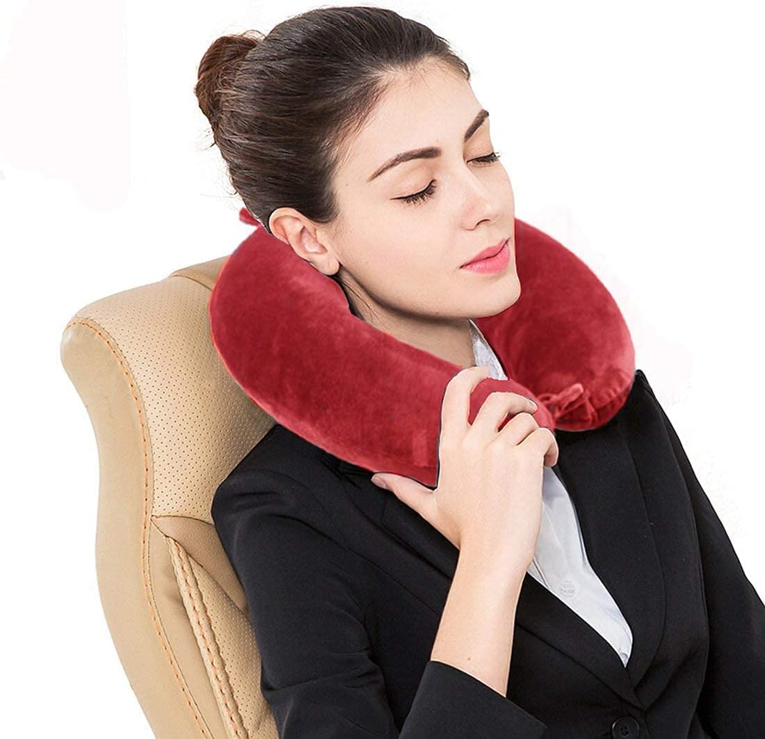 GDEOUP Travel Pillow - Memory Foam Neck Pillow Support Pillow, Luxury Compact & Lightweight Quick Pack for Camping, Sleeping Rest Cushion…