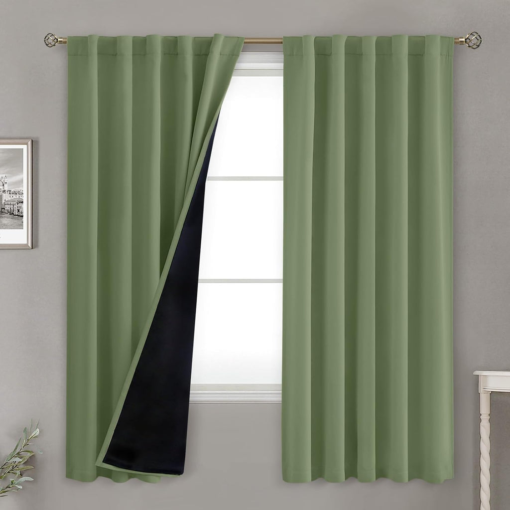 BGment 100% Blackout Curtains for Bedroom with Thermal Insulated Liner, 72 Inch Curtains Light Blocking Noise Canceling Rod Pocket and…