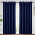 Yakamok Blackout Curtains Room Darkening Thermal Insulated Window Panels, Solid Grommet Top Drapes for Bedroom/Living Room(62Wx96L, Navy…