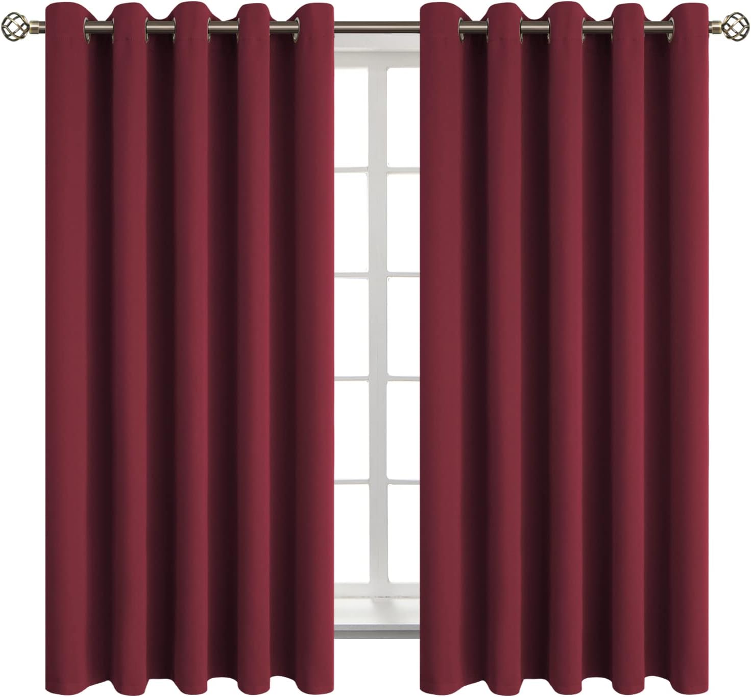 BGment Blackout Curtains for Bedroom - Grommet Thermal Insulated Room Darkening Curtains for Living Room, Set of 2 Panels (70 x 63 Inch, Bu…