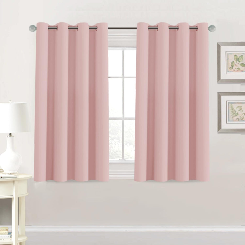 H.VERSAILTEX Blackout Curtain for Living Room Small Window Kitchen Blackout Curtains 45 inch Length Energy Saving Solid Grommet…