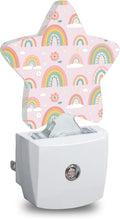 Cute Rainbow Star Night Light Plug in, Soft Glow Night Light for Kids Bedroom Nursery, Gentle Warm Light for Sleep, Compact Lamp for…