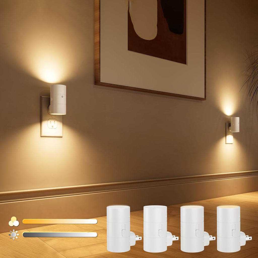 Volisun Night Lights Plug into Wall, Dimmable LED Nightlight with Dusk to Dawn Light Sensor, 0-100LM Adjustable Brightness, 3 Color Tempera…