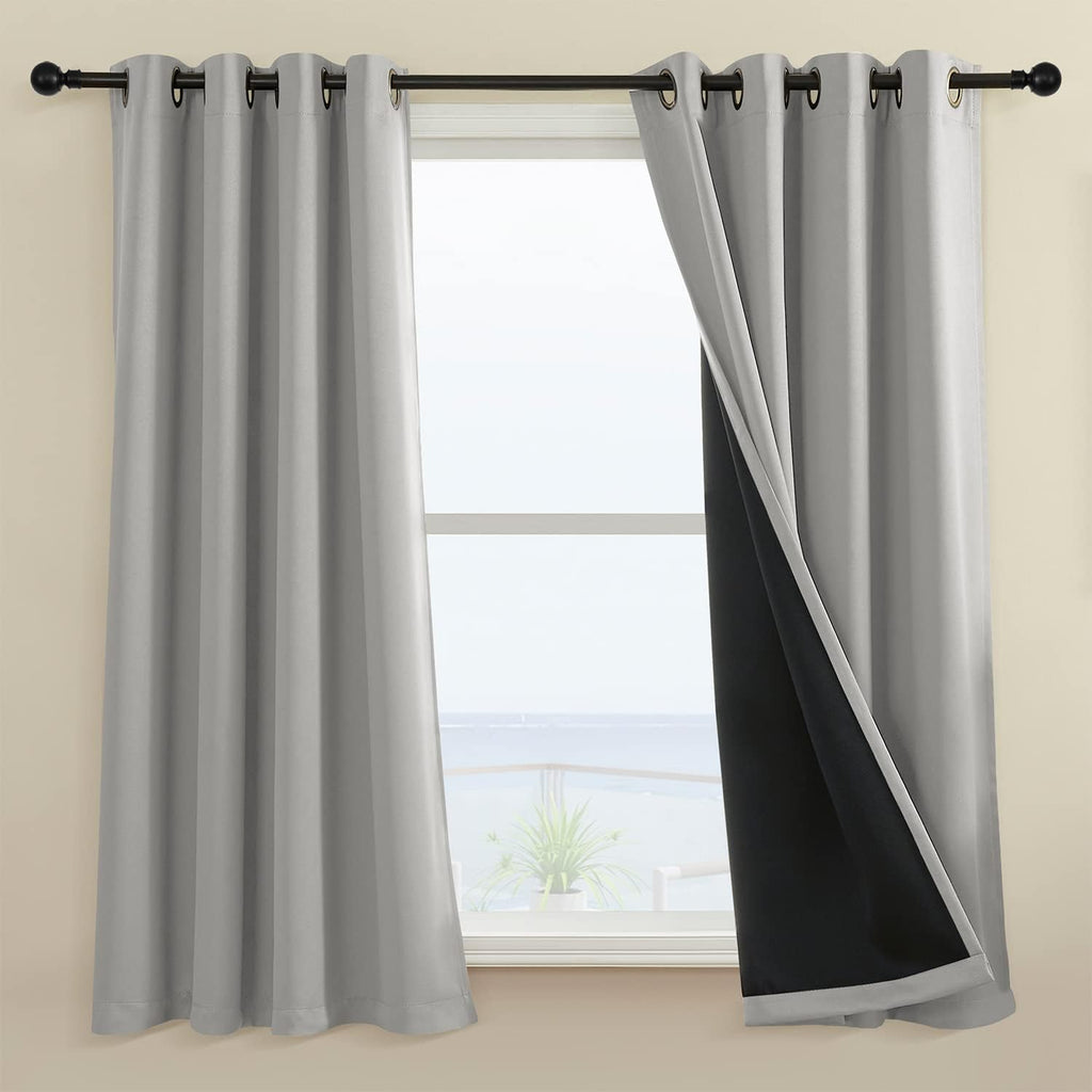 Rutterllow 100% Blackout Curtains, Full Shade Long Complete Drapes for Living Room, Thermal Insulated Bedroom Window Treatment Drapes (2 Pa…