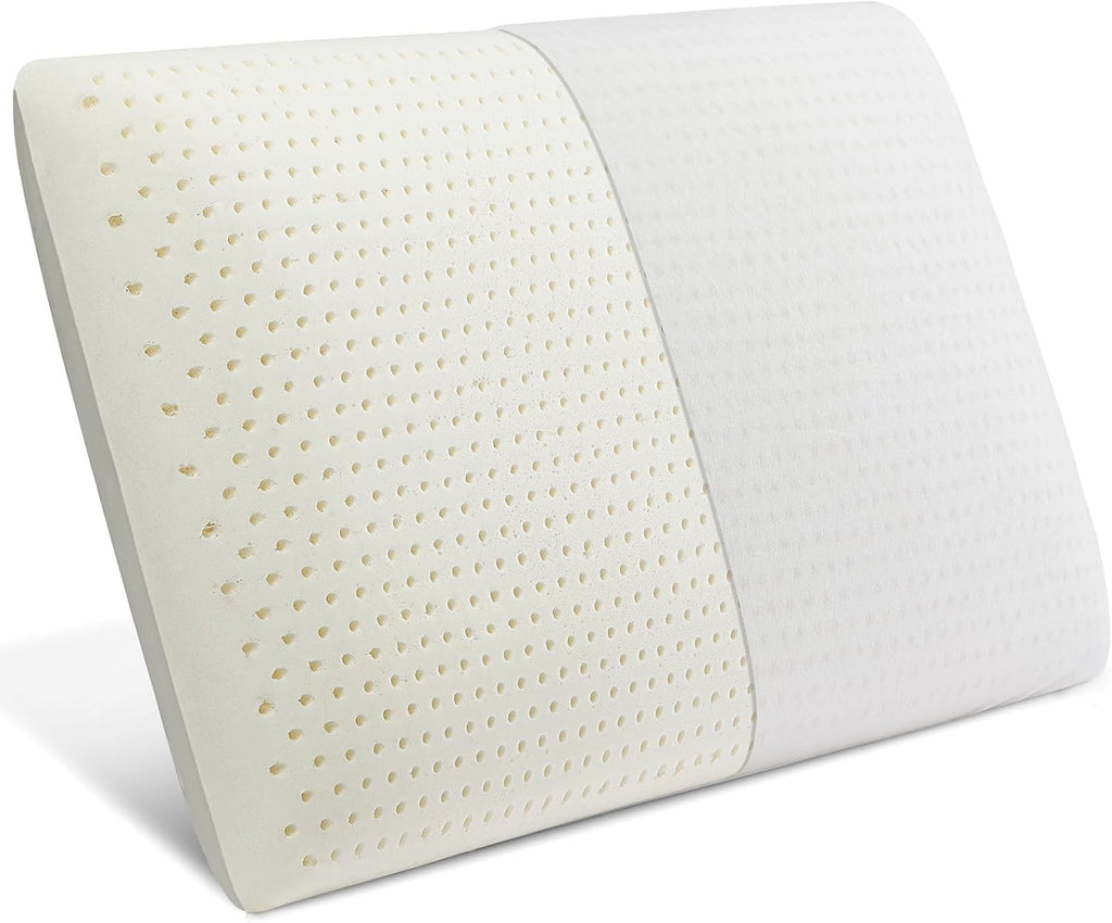 Talalay 100% Natural Premium Latex Pillow, Bed Pillow for Sleeping with Removable Cotton Cover, Helps Relieve Pressure, Breathable…