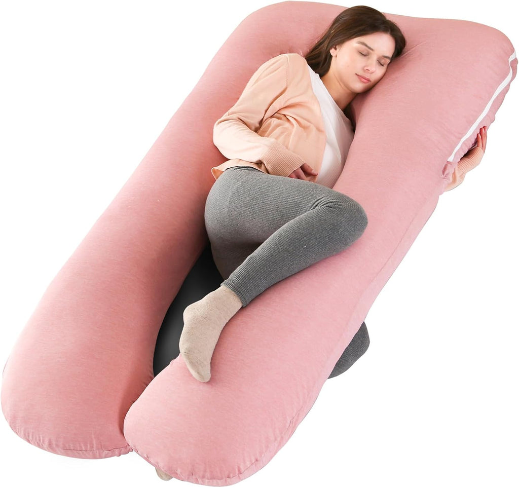 Amagoing Cooling Pregnancy Pillow for Sleeping, U Shaped Maternity Full Body Pillow for Women with Hip, Leg, Back Pain Support, Removable C…