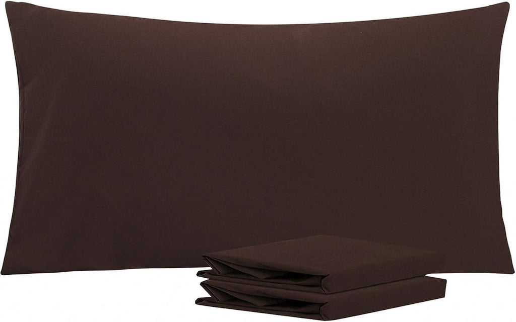 Ntbay King Pillowcase Set - 2 Pack Brushed Microfiber 20x40 Pillowcases - Soft, Wrinkle-Free, Fade-Resistant, Stain-Resistant, Dark Brown P…