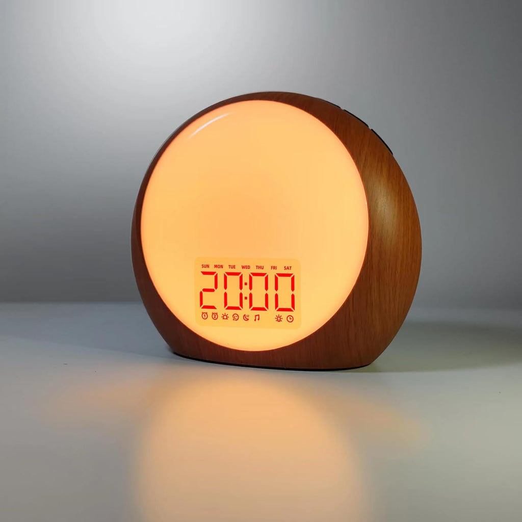 Wake Up Light Sunrise Alarm Clock White Noise Machine with Sunrise Sunset Simulation for Heavy Sleepers Kids Bedroom Dual Alarms Snooze…