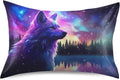Stars Wolf Pillow Covers Silk Pillowcase for Hair and Skin Breathable Soft Satin Pillowcase Standard Size Pillow Case for Women Girls…