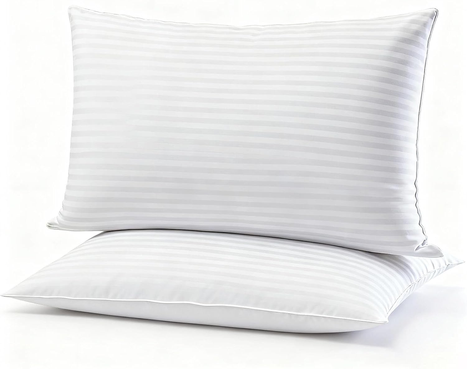 Flat Ultra Thin Bed Pillows King Size Pillow Set of 2 Extra Soft Down Alternative for Stomach Back Sleeper Hotel Collection 20x36inches