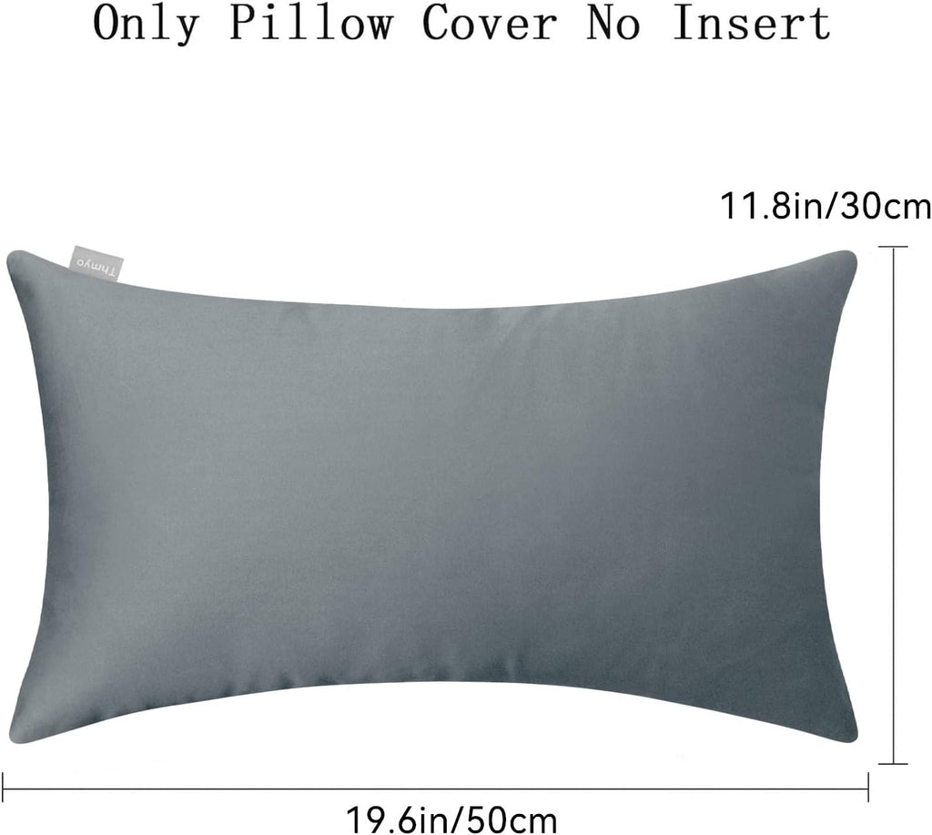 Thmyo 4-Pack 100% Cotton Lumbar Comfortable Solid Decorative Throw Pillow Case, Thmyo Rectangle Cushion Cover Pillowcase Sublimation Blank P…
