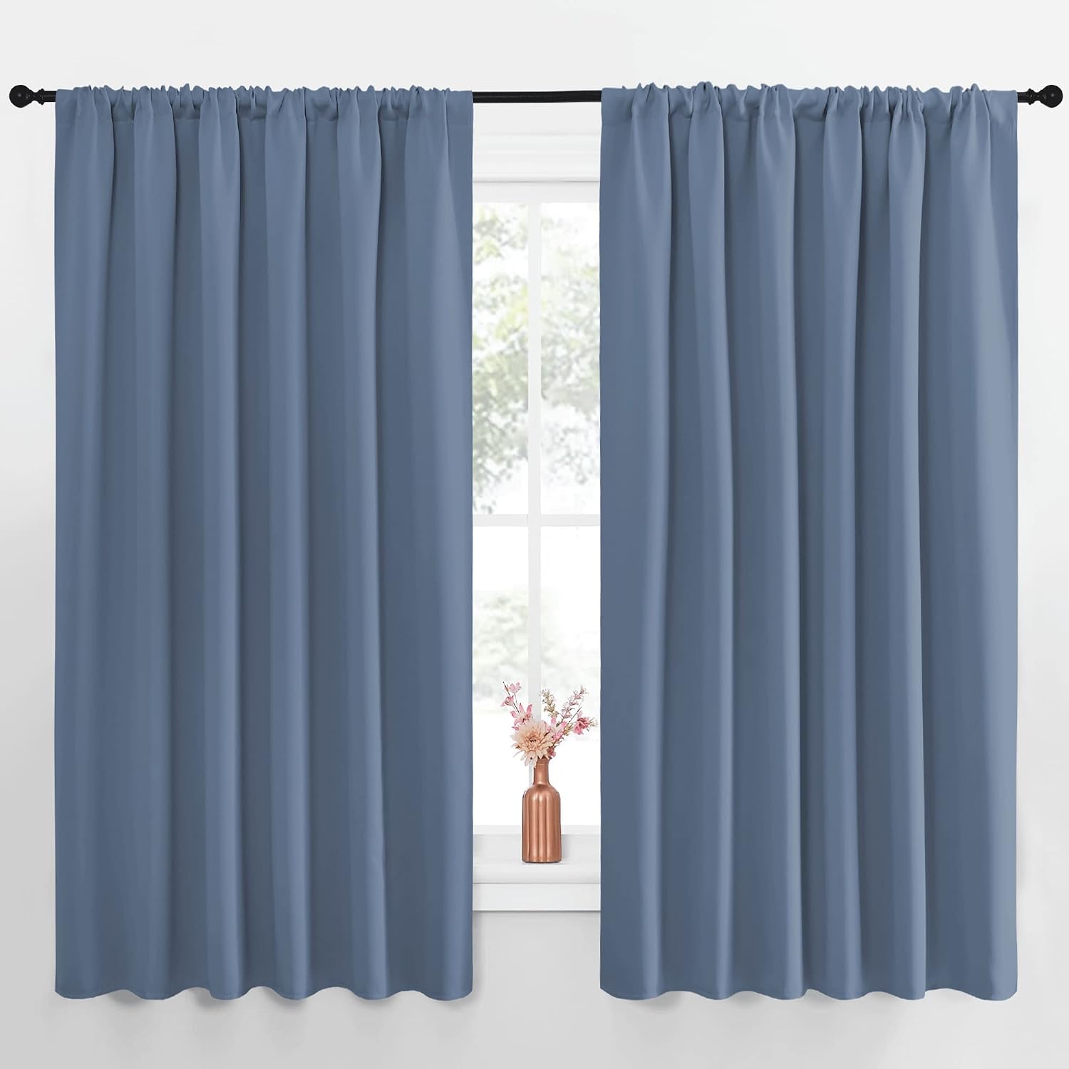 NICETOWN Blackout Curtains for Bedroom, Blackout Curtain Panels, Window Treatment Energy Saving Thermal Insulated Solid Rod Pocket…