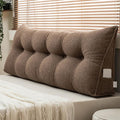 Headboard Pillow Wedge Soft Teddy Velvet Reading Pillow for Bed, Backrest Cushion with Removable Cover & Side Pockets, Comfortable…