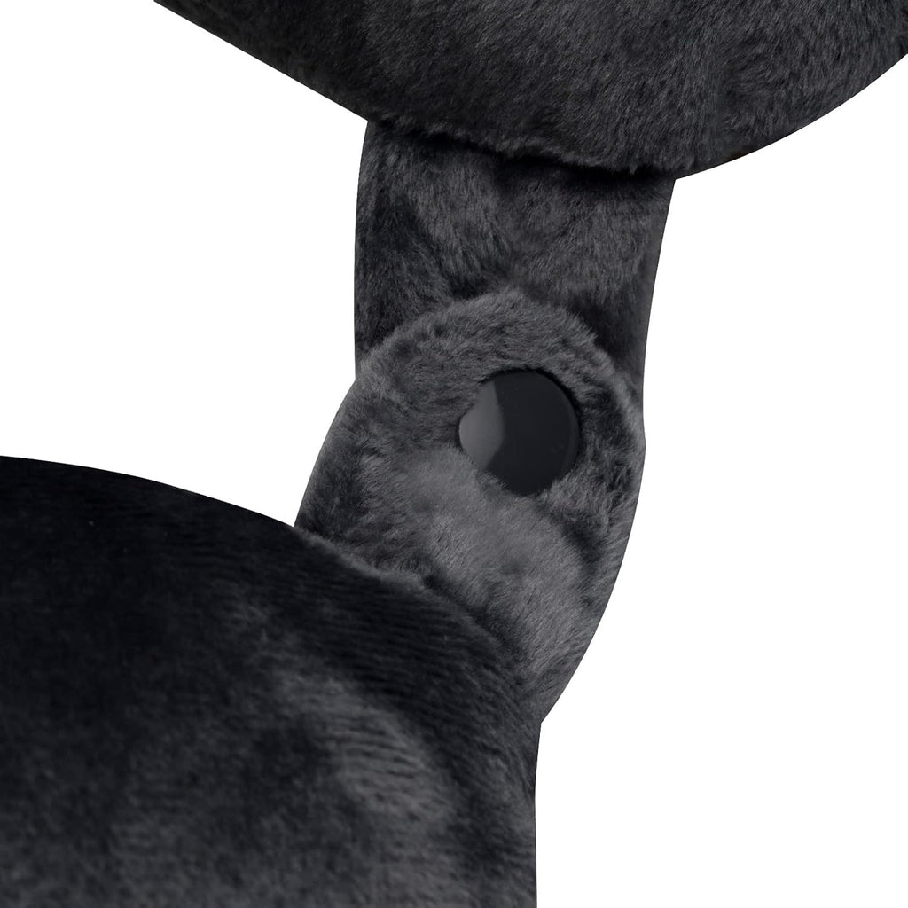 WorldsBest Wolf Essentials Adult Cozy Soft Microfiber Neck Pillow, Compact, Perfect for Plane or Car Travel, Black (Pack of 2) Black