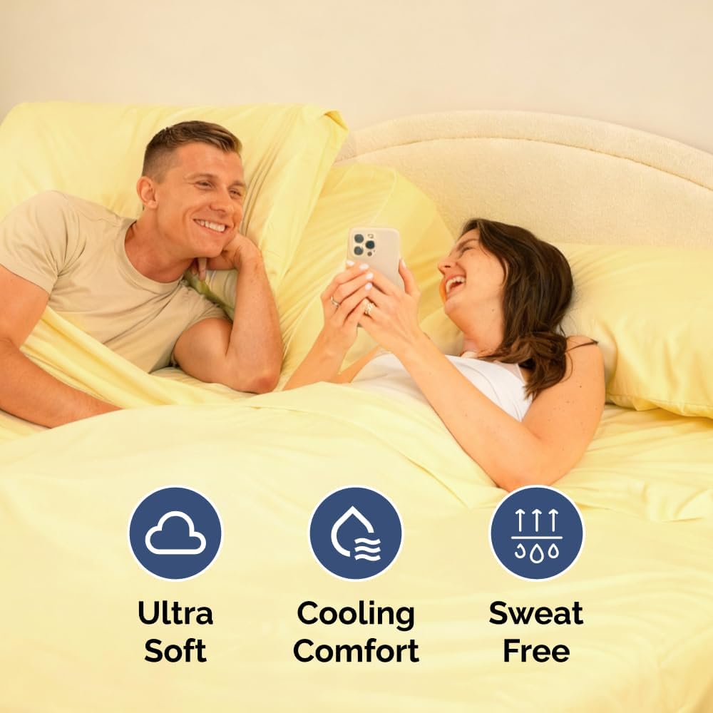 Flex Top Split Head King 4 Piece Sheet Set - Ultra-Soft, Breathable & Cooling Bed Sheets Set - Hotel Luxury Bedding for Women & Men w…