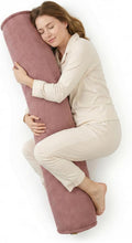Long Pillow for Bed – Corduroy Round Bolster Pillow for Adults, Decorative Body Pillow for Sleeping or Sofa Support,39 x 7.87…