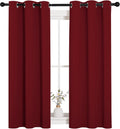 NICETOWN Christmas Burgundy Bedroom Curtains Blackout Draperies, Decorations Thermal Insulated Solid Grommet Top Blackout Drapes for Cafe…