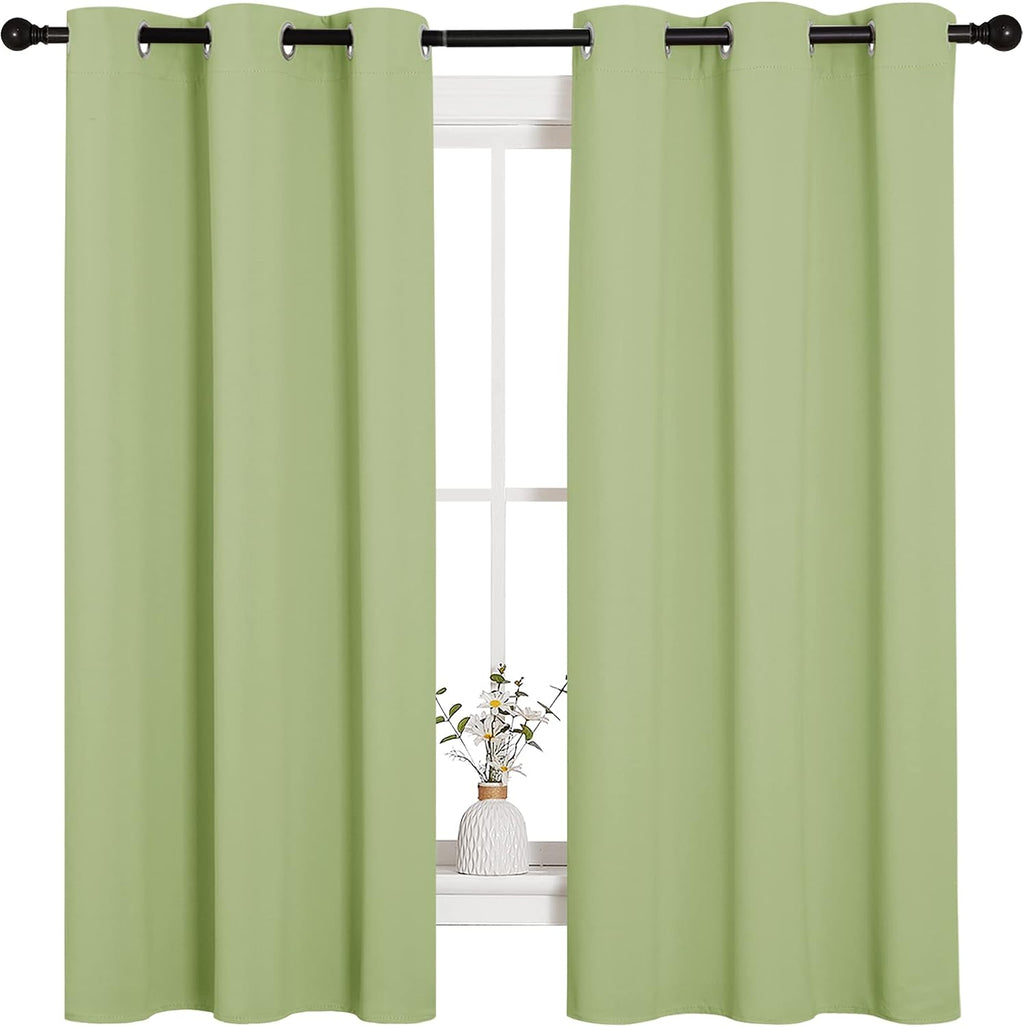 NICETOWN Curtains for Bedroom, Green Nursery Curtains Thermal Insulated, Grommet Top Blackout Drapes for Son's Room Privacy (Sage Green…