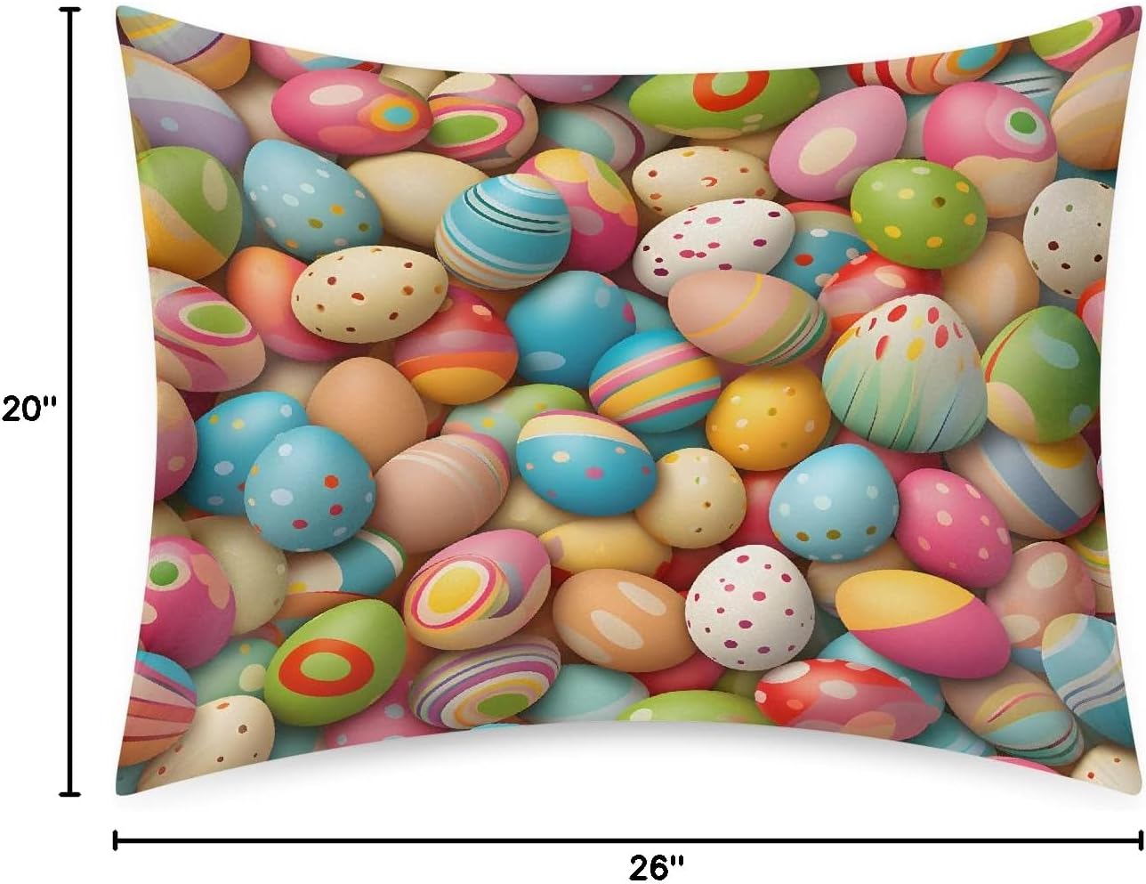 Colorful Easter Egg Abstract Satin Silk Pillowcase for Hair and Skin Pillow Cases Standard Size Soft Silk Pillow Case with Envelope…