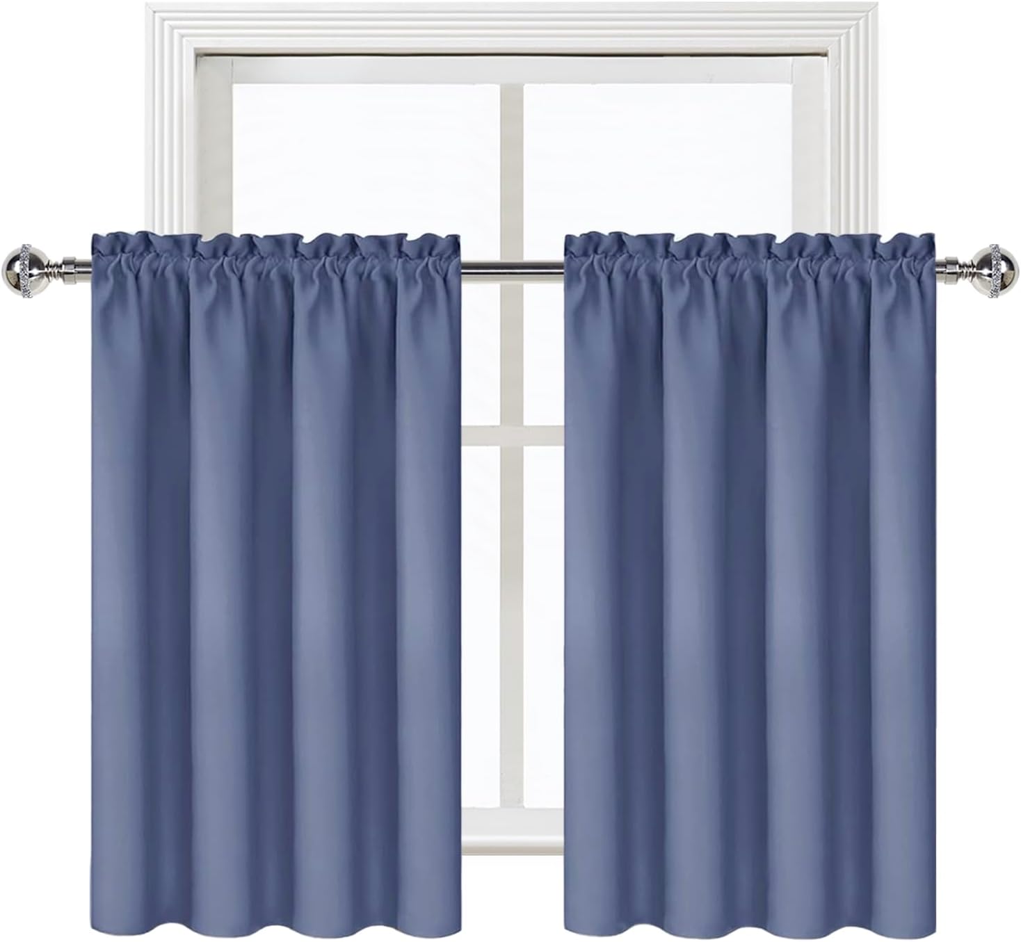 DWCN Blackout Curtains – Thermal Insulated, Energy Saving & Noise Reducing Bedroom and Living Room Curtains, Dusty Blue, W 42x L 36 Inch…