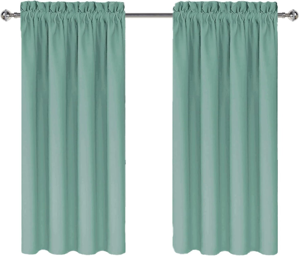 DWCN Blackout Curtains for Living Room Thermal Insulated, Energy Saving & Noise Reducing Bedroom Curtains, Sage Green, W 38x L 45 Inch…