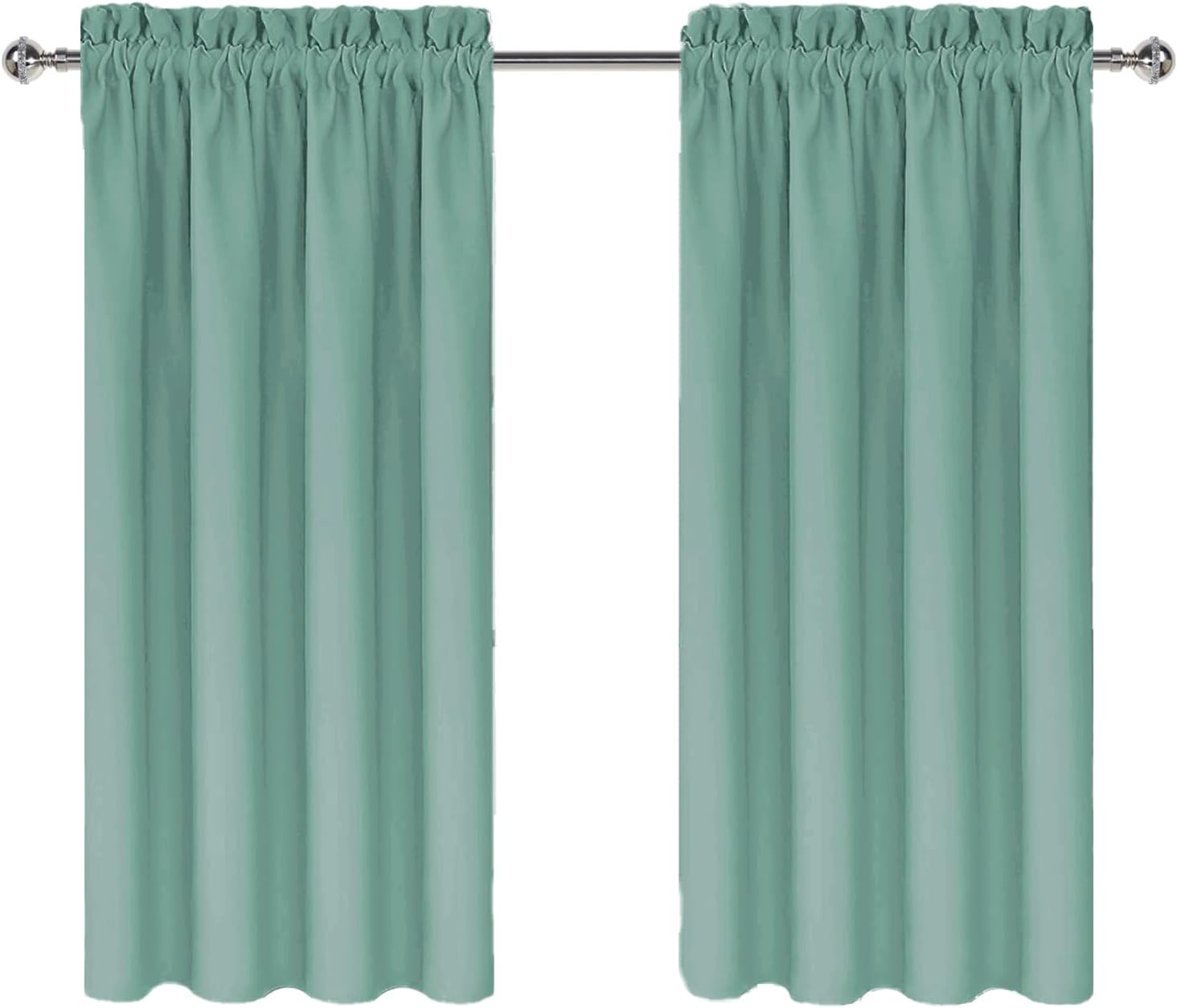 DWCN Blackout Curtains for Living Room Thermal Insulated, Energy Saving & Noise Reducing Bedroom Curtains, Sage Green, W 38x L 45 Inch…