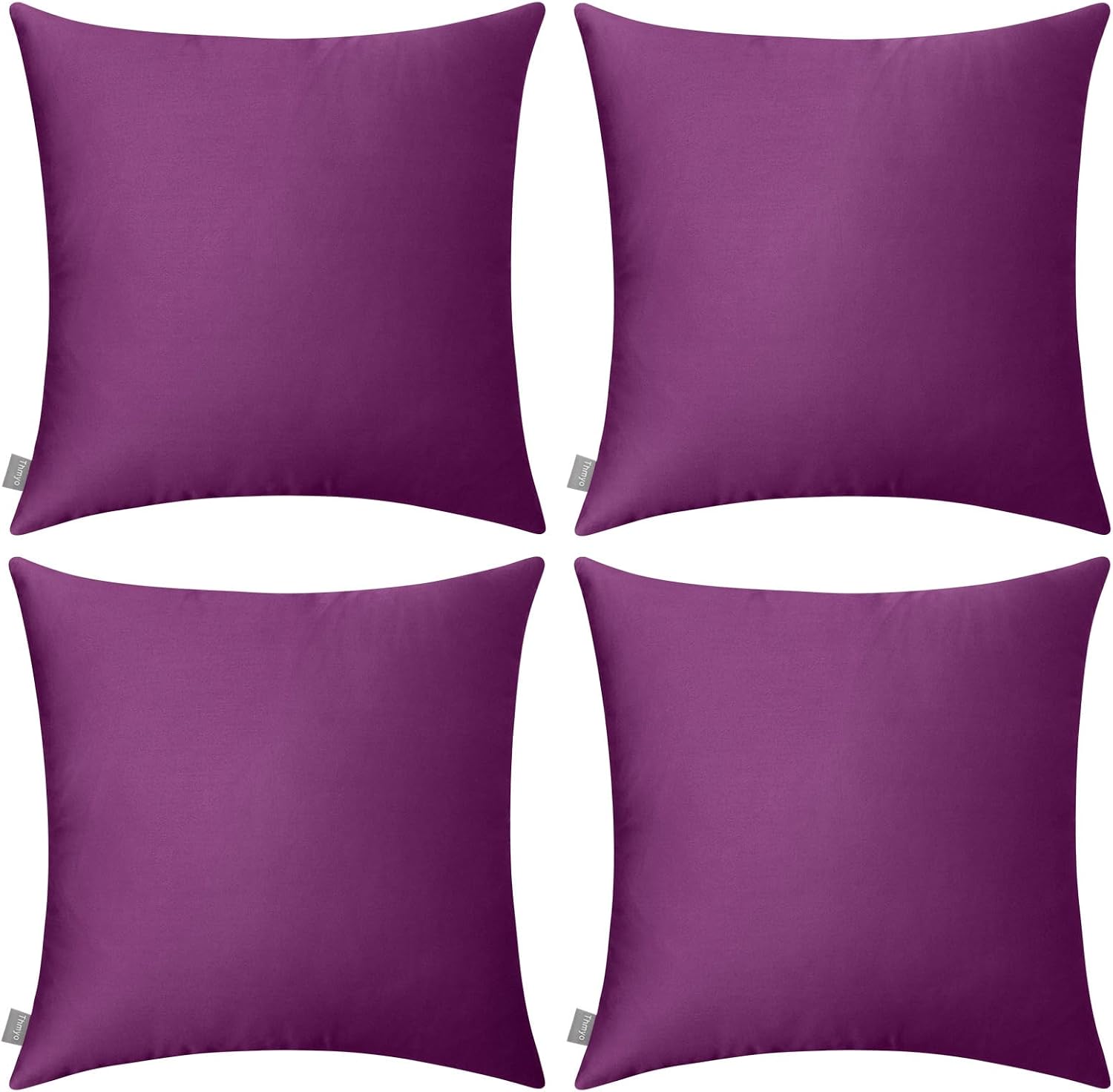 Thmyo 4-Pack 100% Cotton Comfortable Solid Decorative Throw Pillow Case Square Cushion Cover Pillowcase Sublimation Blank Pillow Covers (Co…
