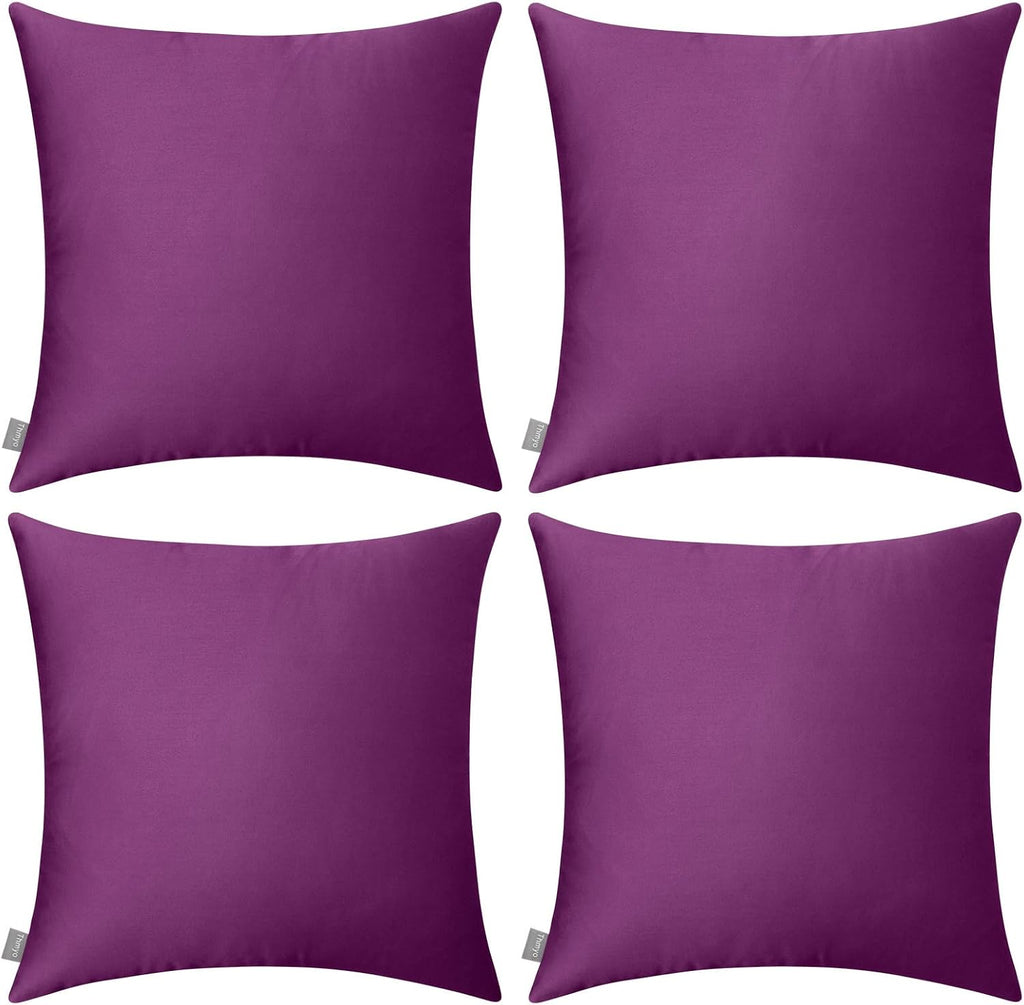 Thmyo 4-Pack 100% Cotton Comfortable Solid Decorative Throw Pillow Case, Thmyo Square Cushion Cover Pillowcase Sublimation Blank Pillow Cove…