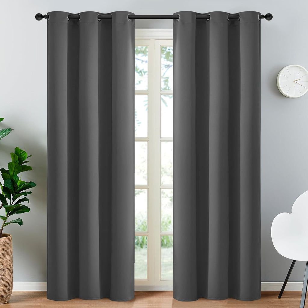 Yakamok 84 Inch Long Blackout Curtains for Bedroom, Thermal Insulated Room Darkening Curtains, Light Blocking Blackout Drapes for Living…