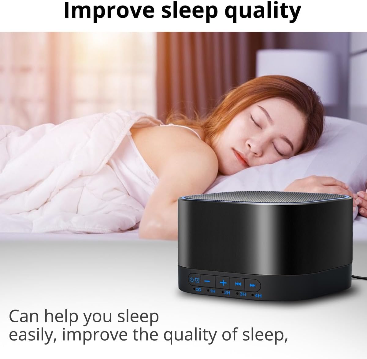 Magicteam Sound White Noise Machine with 20 Non Looping Natural Soothing Sounds and Memory Function 32 Levels of Volume Powered by AC or US…