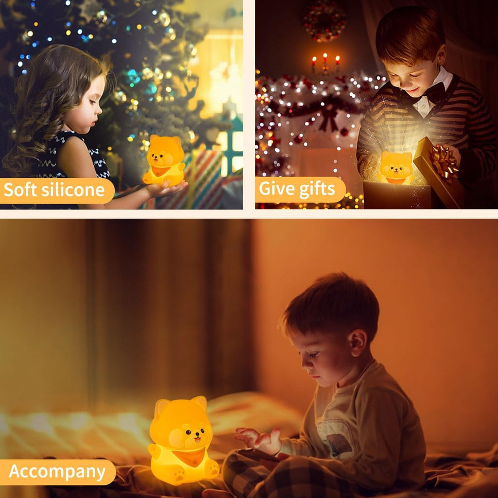 Rytinazzz Silicone Night Light for Kids, 50H Long Battery Red Panda Lamp, Cozy Gift Light for Kids, Soft Dimmable Bedside Light…