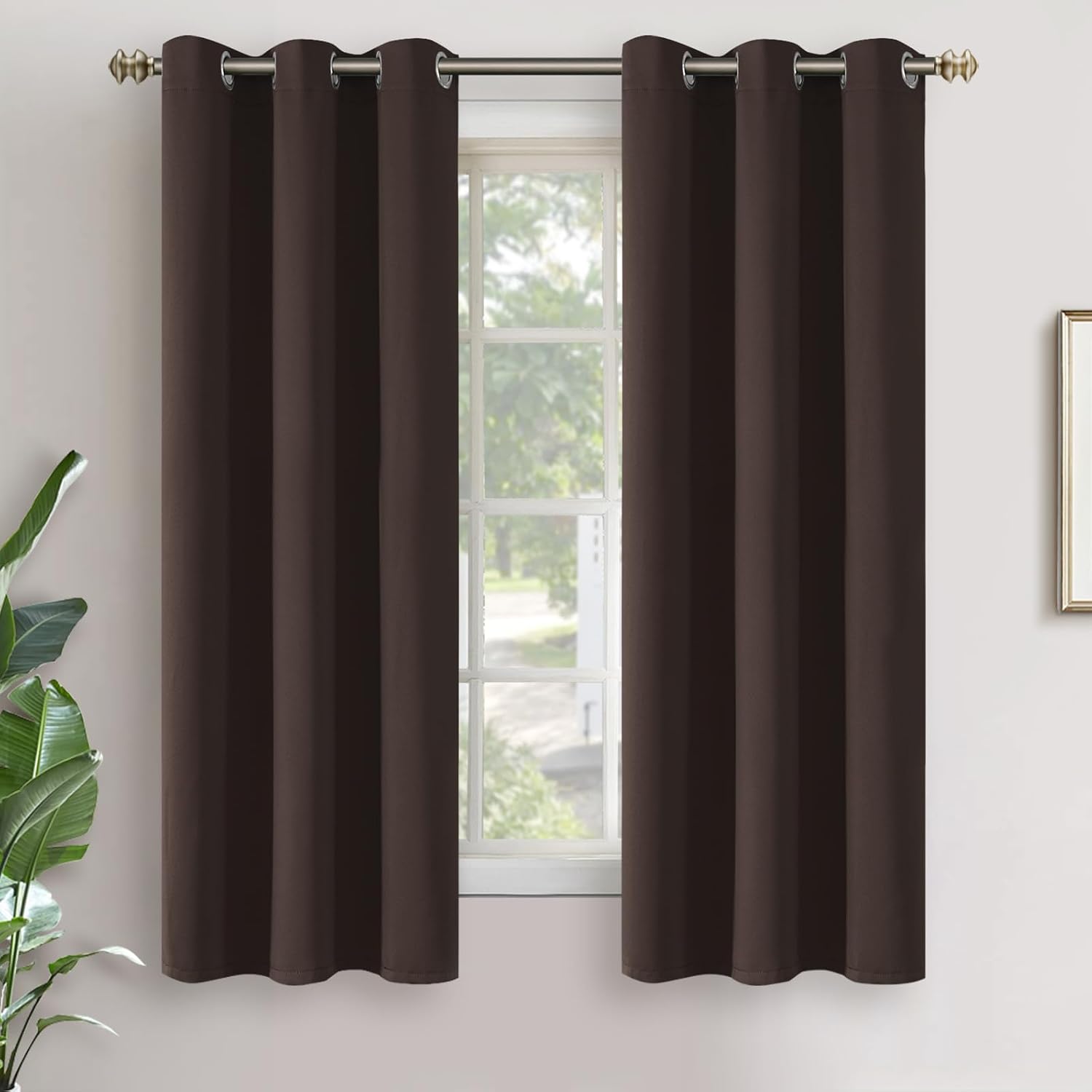 YoungsTex Blackout Curtains 63 Inches Length for Bedroom Window - Thermal Insulated with Grommet Room Darkening Drapes Blinds for Basement…