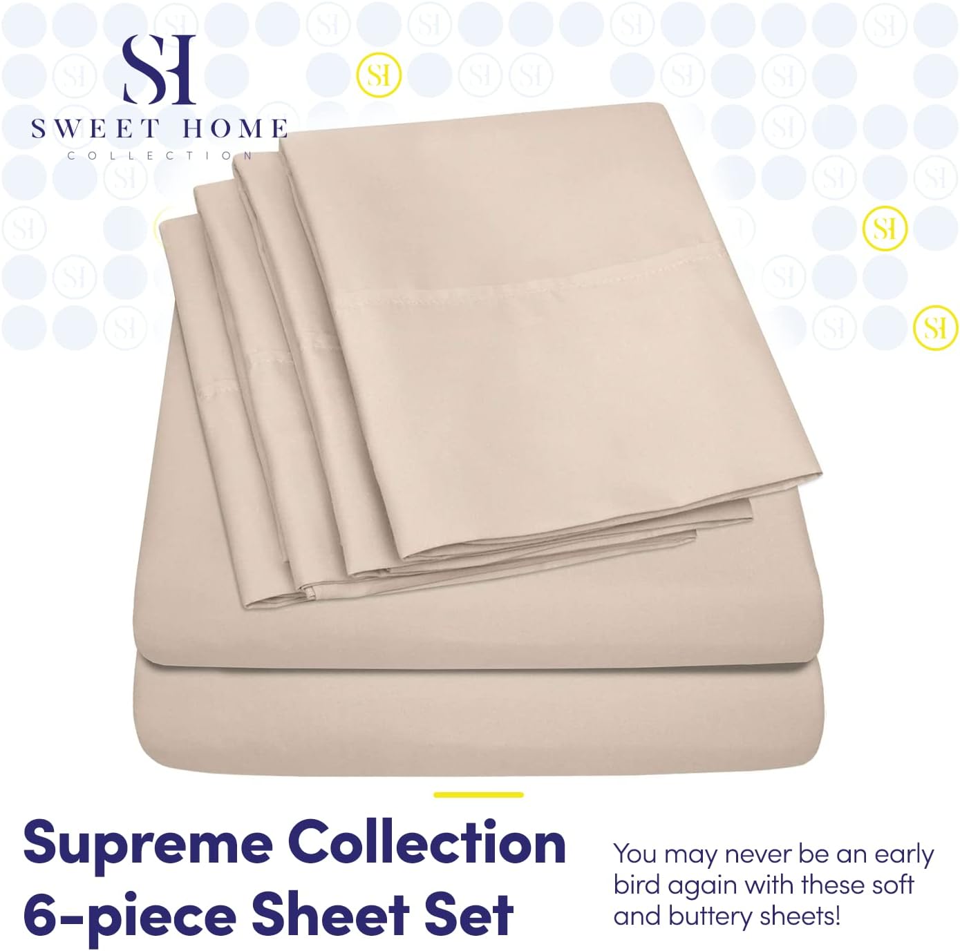 King Size Bed Sheets - 6 Piece 1500 Supreme Collection Fine Brushed Microfiber Deep Pocket King Sheet Set Bedding - 2 Extra Pillow Cases…
