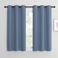 NICETOWN Home Fashion Thermal Insulated Solid Grommet Blackout Window Treatment Curtain Panels for Loft, Cafe (Stone Blue, 1 Pair, 42…