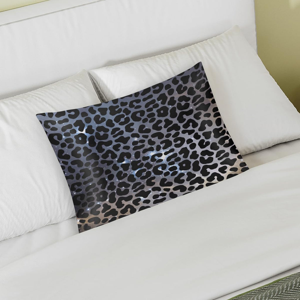 Galaxy Black Skin Leopard Satin Silk Pillowcase for Hair and Skin Pillow Cases Standard Size Soft Silk Pillow Case with Envelope Closure…