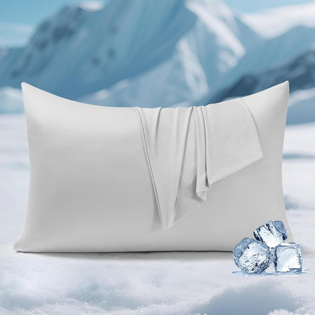 Elegear Cooling Pillow Cases for Hot Sleepers, Clean Fabric Silver Infused Cooling Pillowcase Q-Max>0.5, Soft Silky Pillowcases for Hair &…