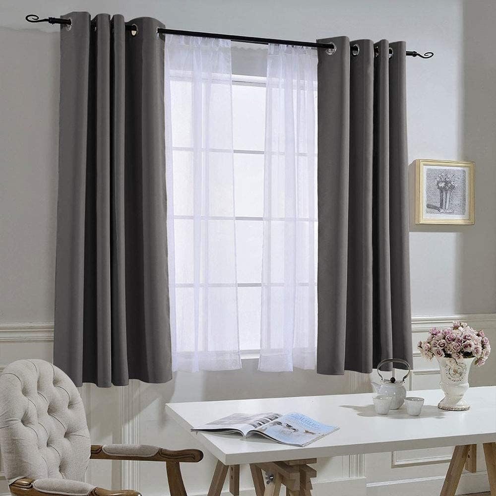 Nicetown Blackout Curtains for Bedroom 63 inch Length 2 Panels - Window Treatment Thermal Insulated Solid Grommet Blackout for Living Room…