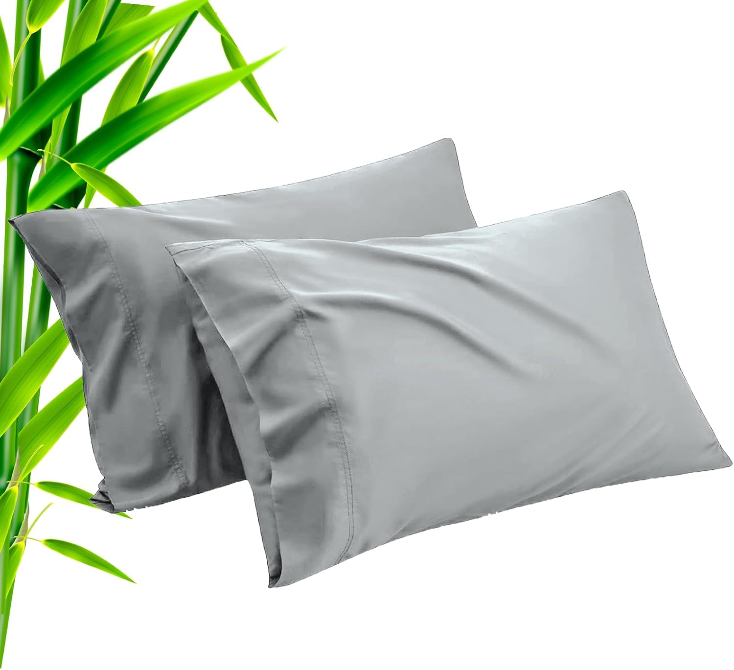 TELUS Pillow Cases King Size 2 Pack, Bamboo Rayon Cooling Pillowcases with Envelope Closure, Cool Breathable Pillow Case for Hot Sleepers…
