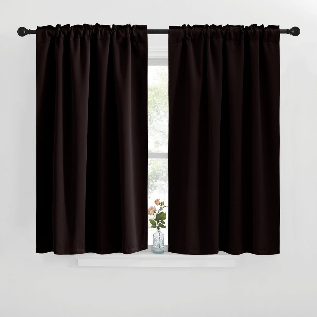 NICETOWN Blackout Window Curtains for Camper - (Toffee Brown Color) 42x40 Inch, 2 Panels Set, Thermal Insulated Room Darkening Blackout…