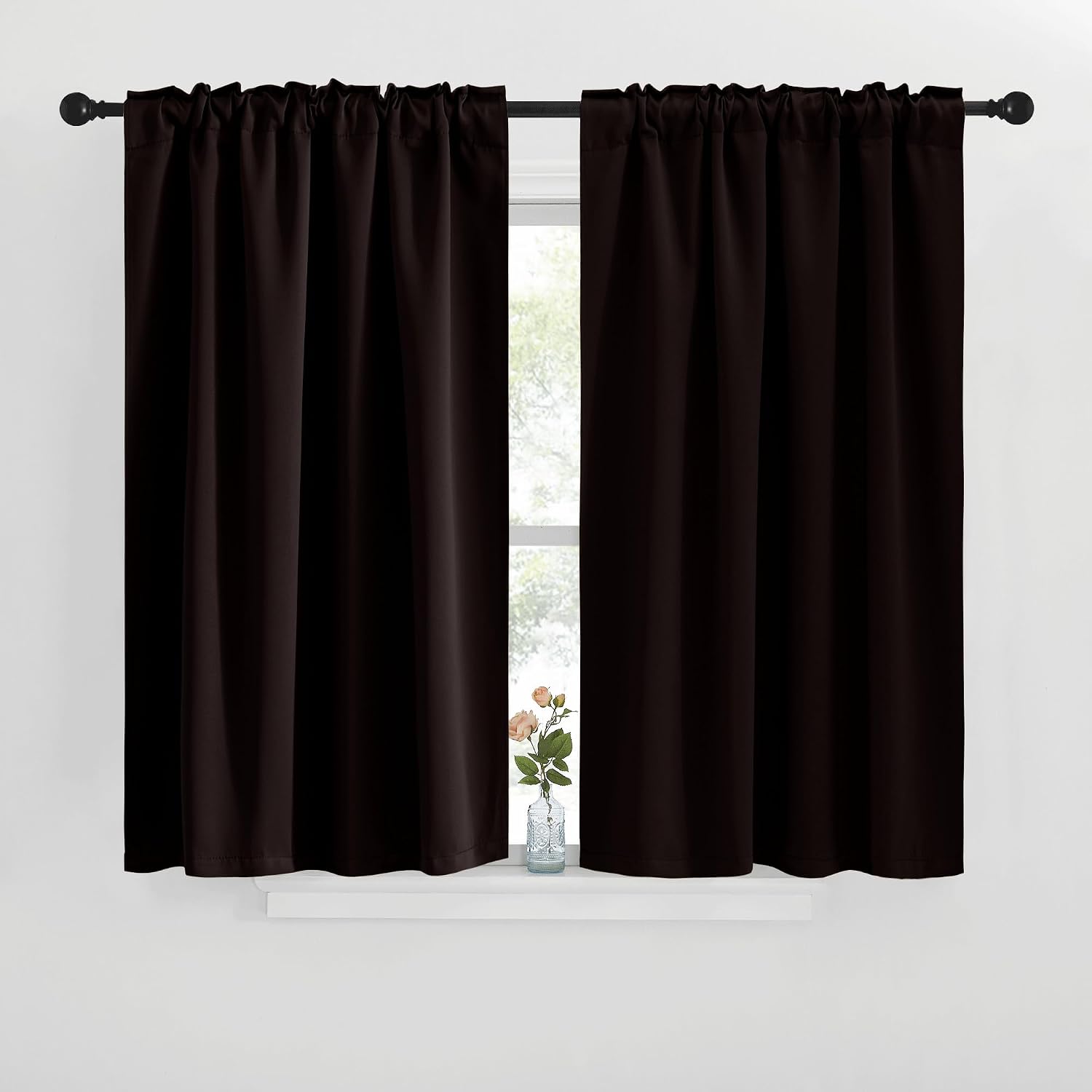 NICETOWN Blackout Window Curtains for Camper - (Toffee Brown Color) 42x40 Inch, 2 Panels Set, Thermal Insulated Room Darkening Blackout…