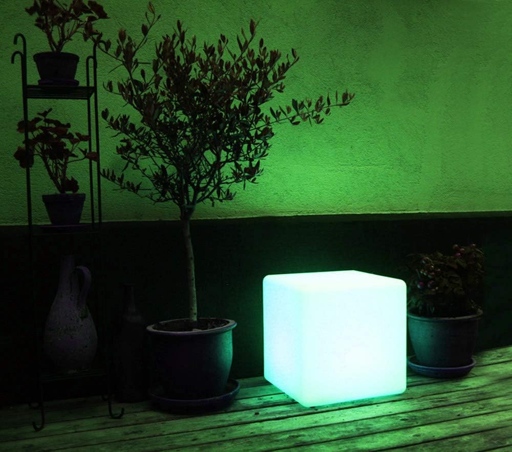 Mr.Go 12-inch Rechargeable Magic LED Light Cube Stool with Remote Control Fun Mood Lamp Soothing Night Light Decorative Lighting for Home…