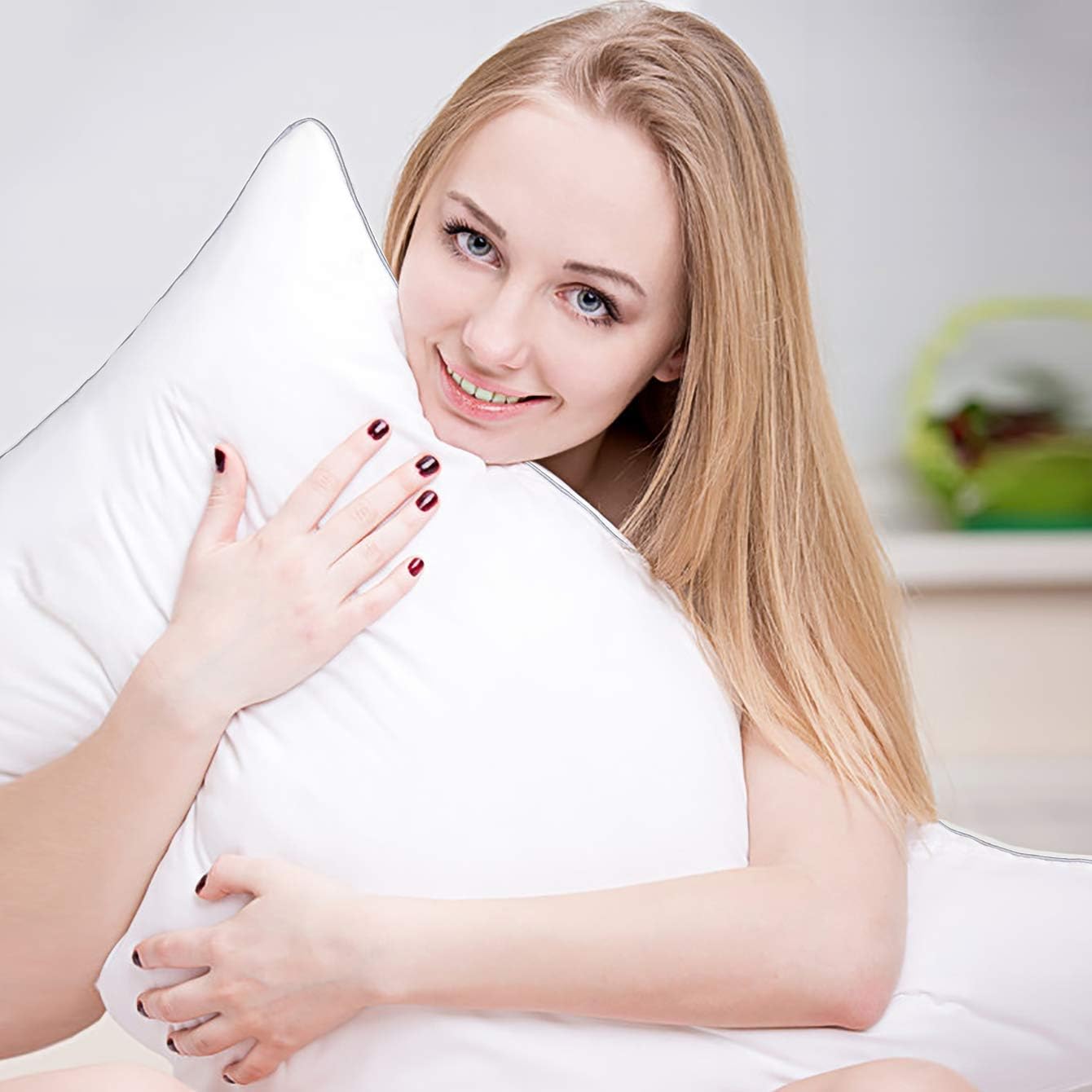HIMOON Bed Pillows for Sleeping 2 Pack, Queen Size Cooling Pillows Set of 2, Top-end Microfiber Cover for Side Stomach Back Sleepers