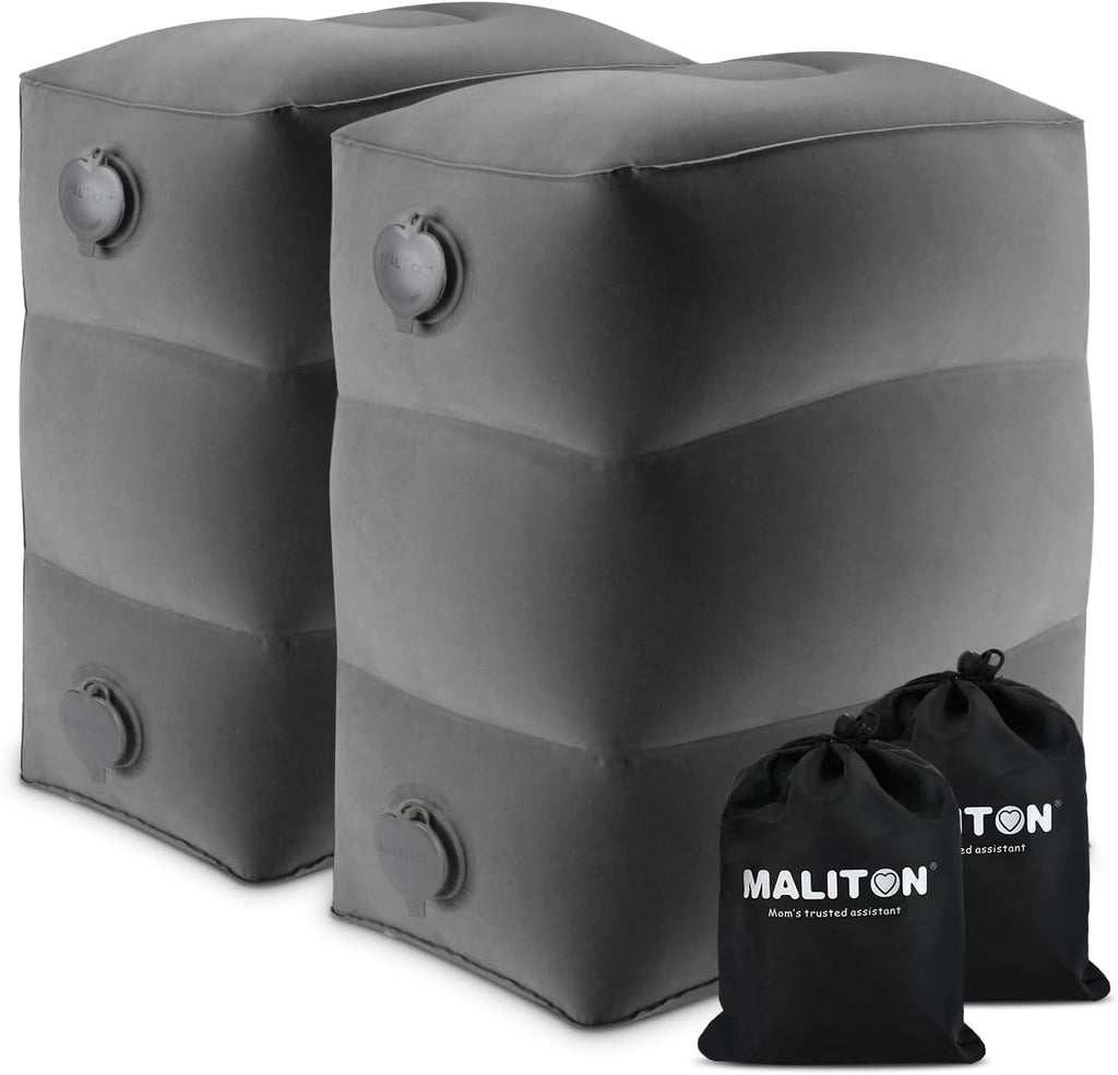 Maliton Inflatable Foot Rest Pillow for Air Travel, Toddler Airplane Travel Essentials, Car Seat Foot Rest for Kids, Adjustable Height…