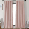 Simplebrand Ava Blush Blackout Curtains for Bedroom 96 Inches Long 2 Panels, Solid Thermal Insulated, Energy Saving Nursery Window Treatmen…