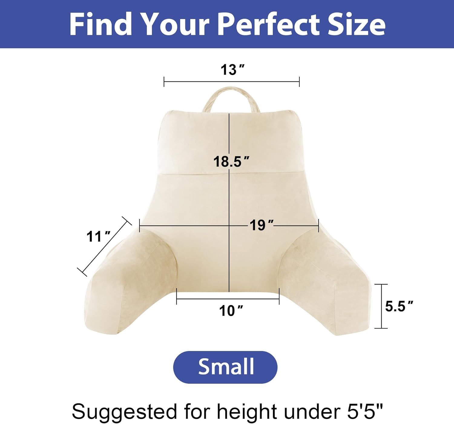 Ipynbap Back Pillow for Bed Sitting up, Reading Pillow for Sitting in Bed Adult, Back Support Pillow, Memory Foam Sit up Lounge Backrest Pi…