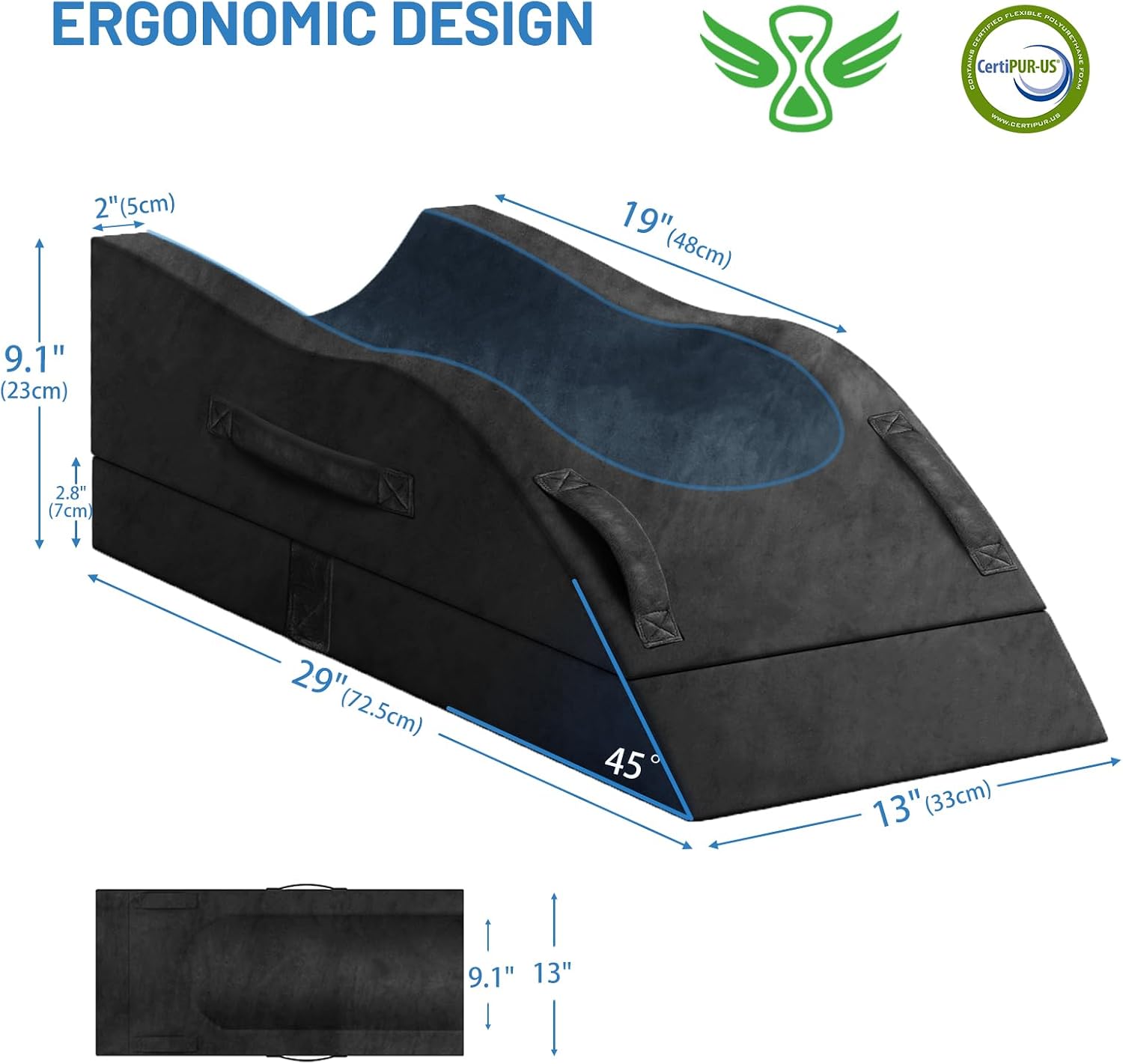 TranquilRelax TranquilRelax Leg Elevation Pillows, Wedge Pillow for After Surgery Or Rest, Memory Foam Leg Support Adjustable, Back…