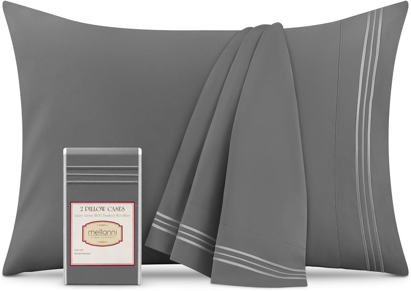 Mellanni Pillow Cases - Luxury, Extra Soft, Cooling Pillow Covers - 2 PC Iconic Collection Pillowcases - Envelope Closure (King 20" x 40",…