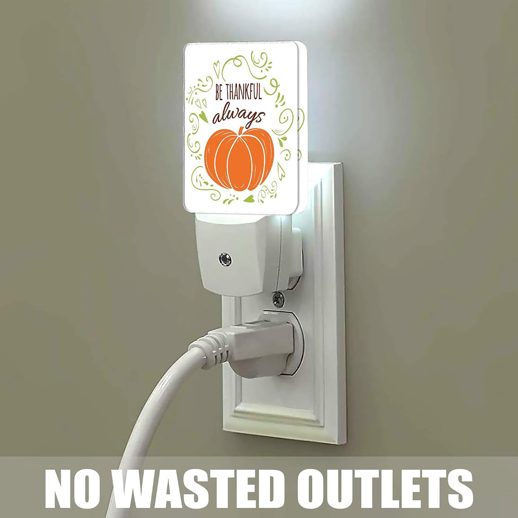 Thanksgiving Pumpkin Dusk to Dawn Night Light, Auto Sensor Lamp Home Indoor Stairway Kitchen Corridor, Night Lights Plug into Wall Decor…