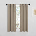 NICETOWN Window Curtain Panels, Thermal Insulated Solid Grommet Blackout Draperies/Drapes for Basement (Taupe, 1 Pair, 29 by 45-inch)